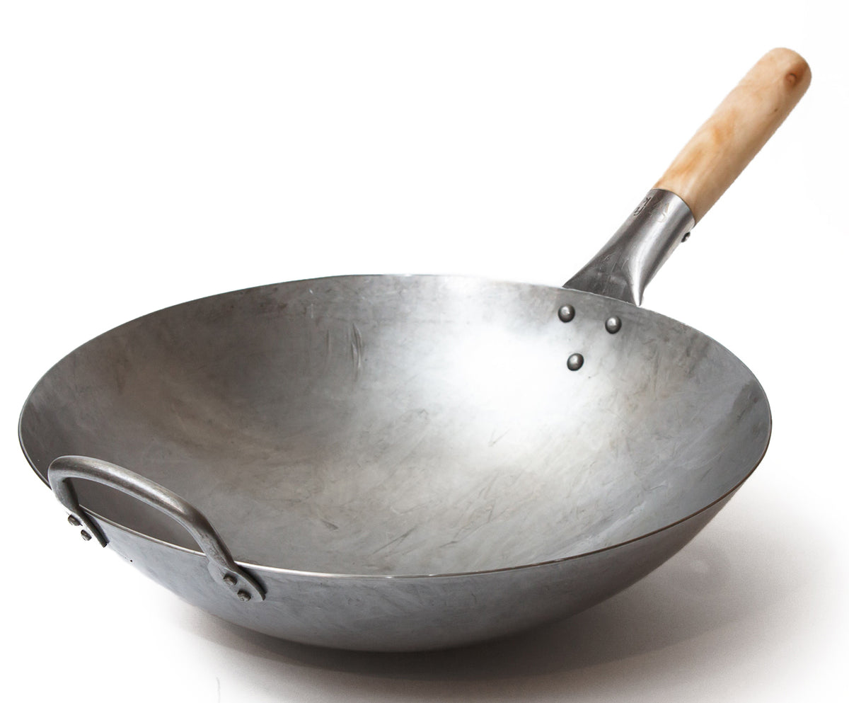 Craft Wok Big 16 Inches Hand Hammered Carbon Steel Wok With Round Bottom 731w138