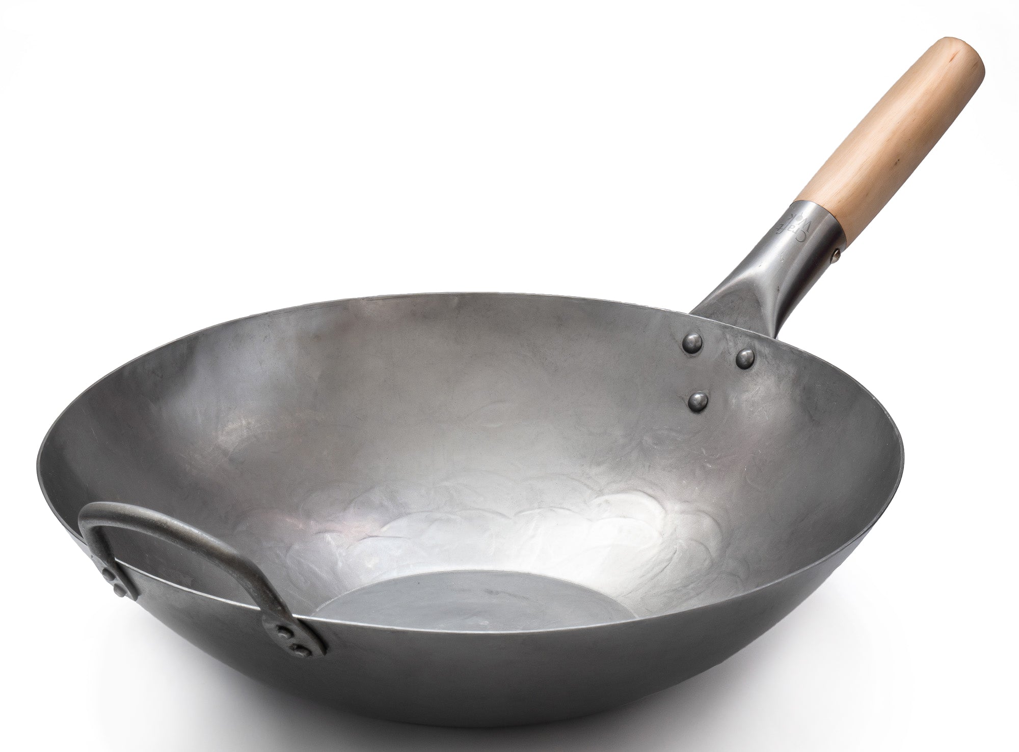 Tasty Carbon Steel 14 Inch Non-stick Blue Wok With Helper Handle Flat Base  for sale online